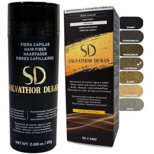 Salvathor Haarvezels Gaat 25 g mee - Verbergt Alopecia - Bedekt haaruitval - Retoucheer en creëer haarvolume van mannen en vrouwen - Haarvezel (Licht Bruin)
