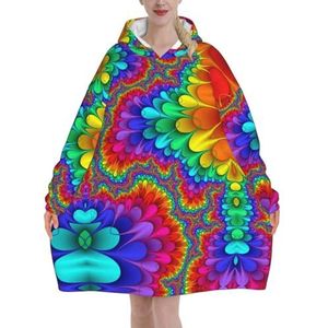 Heldere Kleur Vrouwen Sherpa Sweatshirt Deken Verlengt Warme Gezellige Oversized Draagbare Pocket Hoodie Volwassenen