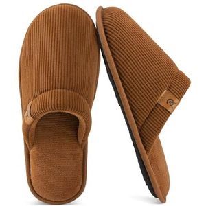 VeraCosy Heren Scuff Corduroy pantoffels ademend zacht traagschuim pantoffels, Suiker Amand, 40/41 EU