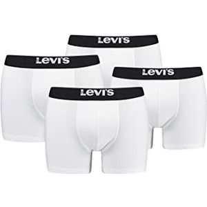 Levis Solid Basic Boxershort voor heren, 4 stuks, wit/zwart., M