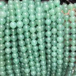Natuurlijke oranje jades Chalcedoon stenen kralen losse ronde kralen voor sieraden maken 15 inch streng 6 8 10 12mm DIY armband ketting - groene aventurijn - 8 mm 46 stuks kralen