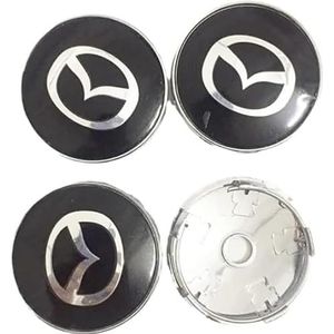 4 stuks auto wielnaafdoppen voor Mazda 2 3 6 Atenza MX3 MX5 CX3 CX5 CX9 323 626 RX8 RX7 60mm auto wieldoppen wieldoppen vervangende wieldoppen stickers een rood