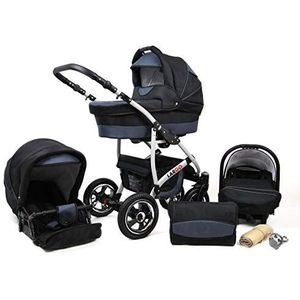 Kinderwagen 3in1 2in1 Set Isofix Buggy Autostoeltje NEW-L-Go by SaintBaby black & graphite 2in1 zonder autostoel