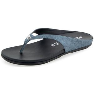 Aerosoles Fisher platte damessandalen, Blue Jean Denim gestructureerd kunstleer, 38 EU