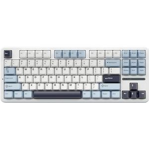 QPSJXN Draadloos gamingtoetsenbord, 87 HOTSWAP RGB, afdichting, design 2,4 G, USB, Bluetooth 3, mechanisch toetsenbord, compatibel (Glacier Blue)