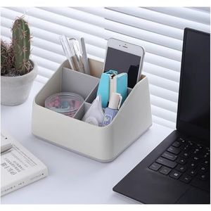 Desktop storage boxes, pen and pencil card holder boxes, desk containers, office supplies, dressing tables (Color : Gray)