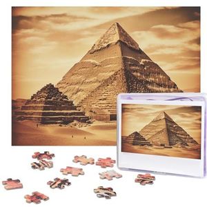 Vintage grote Egyptische piramidepuzzels 500 stuks gepersonaliseerde legpuzzels houten fotopuzzels voor volwassenen familie foto puzzel geschenken voor bruiloft verjaardag Valentijnsdag geschenken