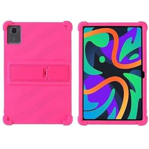 Tablethoes geschikt for Lenovo Xiaoxin Pad 2024 TB331FC /Tab M11 TB330FU 11inch siliconen standaardhoes schokbestendige behuizing(Rose Red,Tab M11 11 inch)