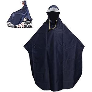 Fietsregenjas Poncho ，Waterdichte Poncho，Raincoat, Cape Capuchon Heren Dames Fietsregenjas Winddichte regenjas Scootmobielhoes (Kleur: Blauw, Maat: Single 3XL) (Color : Navy Blue, Size : Single 3XL