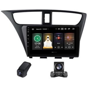 Autoradio 2 Din Bluetooth met Carplay en Android Auto,geldt voor Honda Civic 9 FK FB 2012-2017 9 inch met touchscreen stereo auto ondersteunt stuurbediening Achteruitrijcamera FM AM(NF-2)