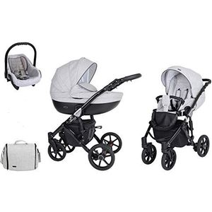 SaintBaby wandelwagen Milla Black 2in1 3in1 Isofix babyzitje combi kinderwagen buggy Silver 06 2in1 zonder autostoel