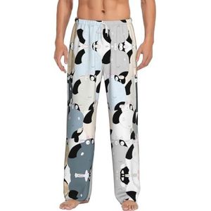 Koe Collectie Heren Lange Lounge Wear Broek Nachtkleding Pyjama Bottoms Nachtkleding Nachtkleding Met Zakken En Trekkoord, Wit, S