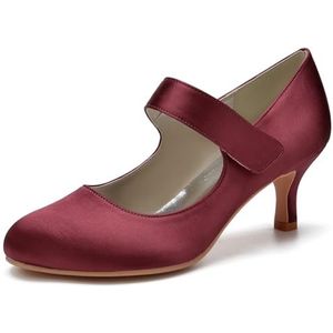 SYDZSW Dames Naaldhak Pumps Hoge Hakken Sexy Hakken Schoenen, Bourgondië, 40 EU