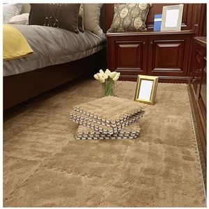 Zeyeo Set Van 12 Stuks Van In Elkaar Grijpende EVA-schuimmatten - Ideaal Voor De Slaapkamer En De Zintuigenkamer(Dark Brown)