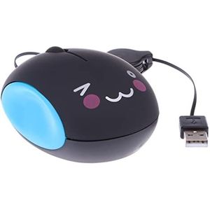 Wdfnexalai Leuke Intrekbare USB Optische Scroll Muis 1000DPI voor Laptop PC Notebook 3, Zwart Blauw