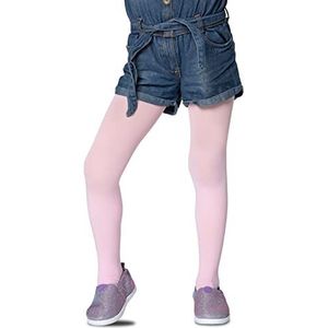 LORES Meisjes Kids Plain Panty Footed Ballet Dance School 40 Denier Opaque [Made in Italy], Rosa, 3-4 jaar