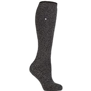 HEAT HOLDERS Dames merinowol sokken lang warm Thermo wollen sokken kniekousen Merino voor de winter, zwart, 37-42 EU