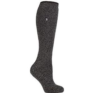 HEAT HOLDERS Merinowollen sokken voor dames, lang, warm, thermosokken, kniekousen, merinowol, voor de winter, zwart, 37-42 EU
