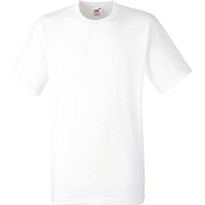 Zwaar katoenen heren-T-shirt - Fruit of the Loom Effen casual met korte mouwen - Wit (3XL)
