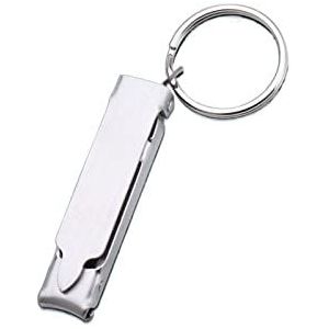 JINGYAN nagelknipper Roestvrijstalen ultradunne opvouwbare handteen nagelknipper met sleutelhangersnijder Trimmer Zilver Nail Art Tool-sleutelhanger