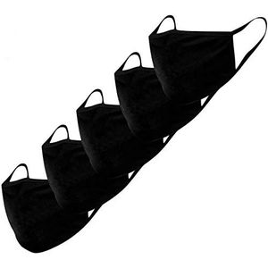 Boolavard 5 stuks stofmaskers van katoen, uniseks gezichtsmasker voor de huid, herbruikbaar en wasbaar voor hardlopen, fietsen, outdooractiviteiten