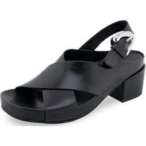 Aerosoles Dames Chrystie hak sandaal, zwart leer, 8.5 UK, Zwart leder, 41.5 EU