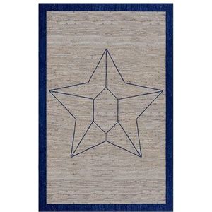 Casavani Kelim tapijt, 10 x 16 cm, platgeweven vloerkleed, beige blauw gevlochten jute tapijt, vacuüm, schoon, handgeweven tapijt, boho tapijten voor groot oppervlak, slaapkamer, woonkamer, eettafel,