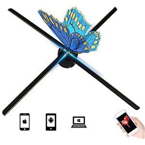 3D-hologramventilator 3D holografische projector licht geüpgraded 638LEDS wifi hologram speler LED Toon ventilator Reclame Licht APP Controle-logo Kerst holografische projector