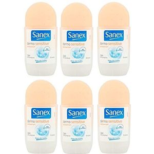 Sanex Dermo Sensitive Roll-on Deodorant (blue cap) - 6 x 50 ml