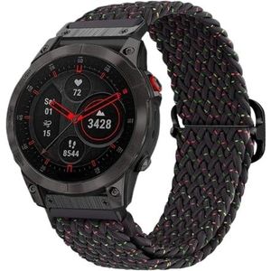 QuickFit 22mm 26mm Gevlochten Nylon Elastische Band fit for Garmin EPIX GEN2 Fenix7 7X Solar/6X 6XPro 5XPlus Enduro 2 Horlogeband (Color : 3, Size : For EPIX GEN 2)