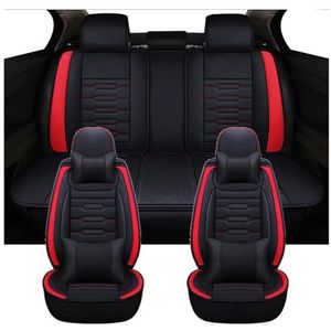 Beschermhoes Autostoel Voor Seat Voor Leon Voor Mk1 Aangepaste Stoelhoes Antislip Interieuraccessoires(Luxury-Black Red)