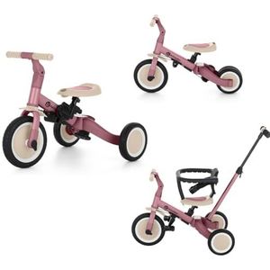Petite&Mars Multifunctionele 5-in-1 driewieler turbo * fiets * driewieler * loopfiets * glijauto * loopvoertuig (Dusty Rose)