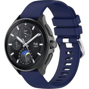 GIOPUEY Band compatibel met Xiaomi Watch 2 Pro, zachte siliconen horlogeband, vervanging van het bandje [slijtvast] [ademend] - donkerblauw