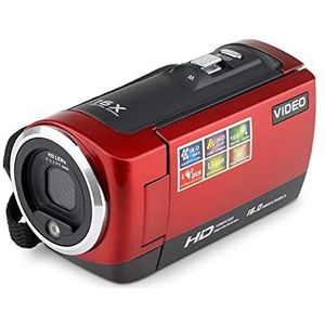 Vlogcamera, Camcorder Video Camera HD Video Camera 2.7 Inch LCD Screen 16x Zoom Digital Anti-shake Mini Camcorder Camara Digital Professional(With 16GB SD Card,Rosso)