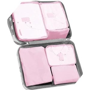 Toilettas, Opbergtas van Reisstof, Stevige Waterdichte Platte Tas voor 18-32 Inch Opbergdoos (Roze)