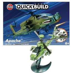 Airfix QUICKBUILD modelvliegtuig, Apache helikopterbouwset voor kinderen van 6 +, bouwspeelgoed voor jongens en meisjes, zonder lijm, modelbouw, modelvliegtuig, starterset, helikoptergeschenken