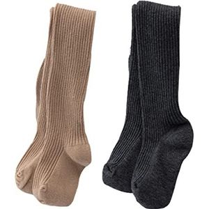 Set Van 4 Katoenen Babymaillots Meisjes, Panty's Voor Peuters, Zachte Gebreide Riblegging Met Hoge Stretch, Voor 1-7 Jaar (2 Paar-03,0-1 Jaar)