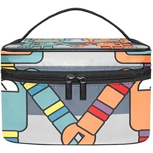 Make-up Organizer Bag, Reizen Make-up Tas Organizer Case Draagbare Cosmetische Tas voor Vrouwen en Meisjes Toiletartikelen Grappige Robot Paar Lover, Meerkleurig, 22.5x15x13.8cm/8.9x5.9x5.4in