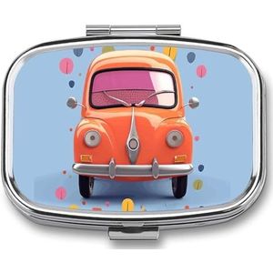 Leuke Pil Organizer Cartoon Auto Gedrukt Draagbare Reizen Pillendoos Mini Pillendoos Kan Buiten worden gebruikt