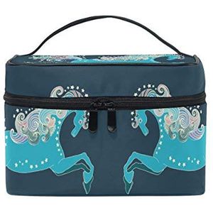 Verf paard Print Cosmetische Tas Organizer Rits Make-up Tassen Pouch Toilettas voor Meisje Vrouwen