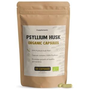 Cupplement 60 Psylliumvezels Capsules Psyllium Husk Biologisch - Geen Poeder of Tabletten - Vlozaad - Supplement - Superfood - Vezel Supplementen - Vezels