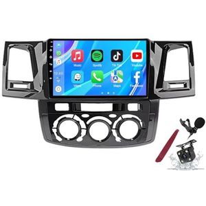 Android 14 Autoradio Sat Navi voor T-oyota Fortuner Hilux(2007-2015) 9 Inch Touchscreen Multimedia Speler met Draadloze Carplay GPS Navigatie FM RDS Bluetooth 5G-WiFi SWC DSP,M150s
