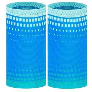 5 paar sportpolsband pols zweetband tennis sport polsband volleybal gym polsbrace ondersteuning zweetband handdoek armband wrap sport polsbandjes (blauw)