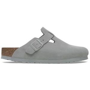 Muiltjes - Boston - Effen - Leer en Suède - Anatomisch Gevormd Voetbed