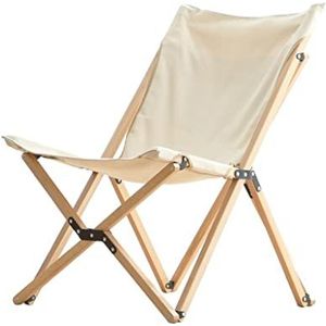 Outdoor Stoelen Campingstoel Klapstoel Massief Houten Camping Stoel Klapstoel Enkele Bank Draagbare Outdoor Strand Sport Stoel Klapstoelen Kampeerstoelen (Color : Beige)