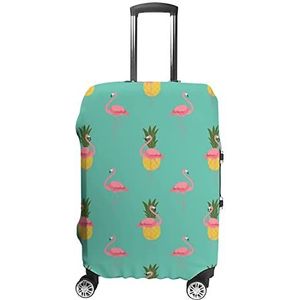 Kleurrijke Roze Flamingo En Ananas Print Reizen Bagage Cover Wasbare Koffer Protector Past 19-32 Inch Bagage