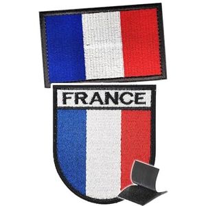 Frankrijk tricot patches klittenband grappige set met 2 patches Frankrijk vlag klittenband patch kleine patch rugzak vest decoratieve vlag