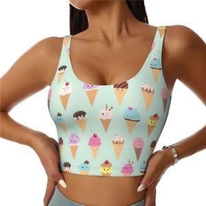 IJskegels Print Casual Wear Vrouwen Sport Vest Yoga Vest Workout Vest Voor Vrouwen Lichtgewicht Trendy, Zwart, S