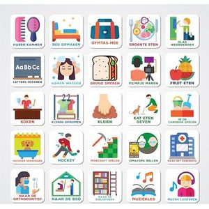 Smarfer - Magnetische pictogrammen voor weekplanner - planbord kind (4) - 50 stuks - voor kinderen - dag planning kind gezin – autisme planner