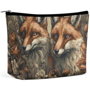 LYHVSFZQ Make-uptas, opvouwbare make-uptas, make-uptas met dieren en bloemen, bedrukte make-uptas, reismake-uptas voor reizen en dagelijks leven, stijl, één maat, make-uptas, Stijl, Eén maat, Make-up